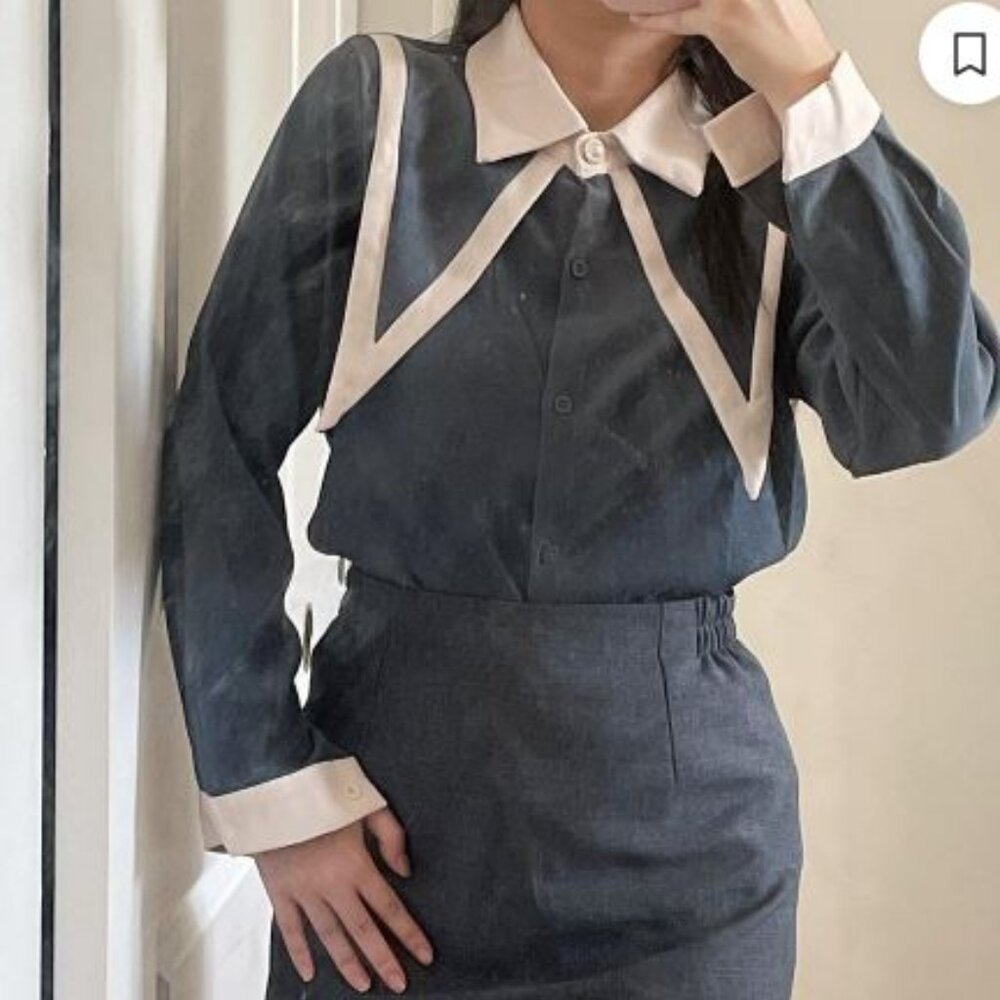 Bundle 2+ items for 30% off Women's Grey and Blue Blouse set